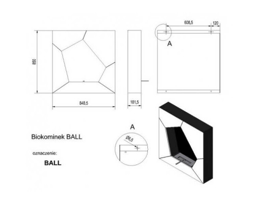 Биокамин настенный Kratki BALL, TUV